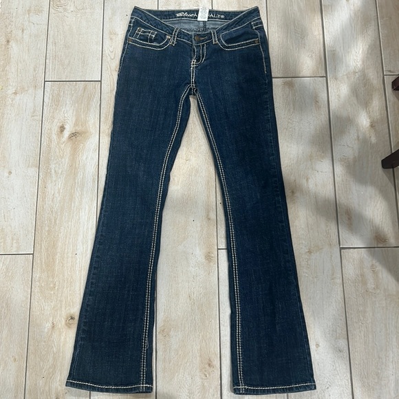 Lowrise Y2K Dark Wash Bootcut Elena Gilbert Denim Jeans Size 3 - Picture 1 of 5